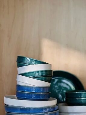 Anthropologie white Glazed Ceramic cereal bowls set of 4